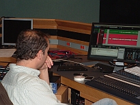 Rob Pemberton at the controls in the recording studio